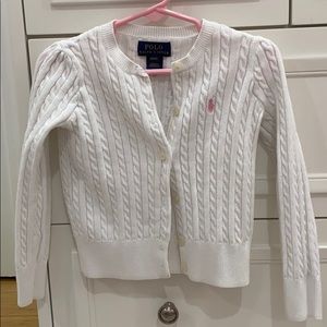 Polo Ralph Lauren white cable button up sweater 4T